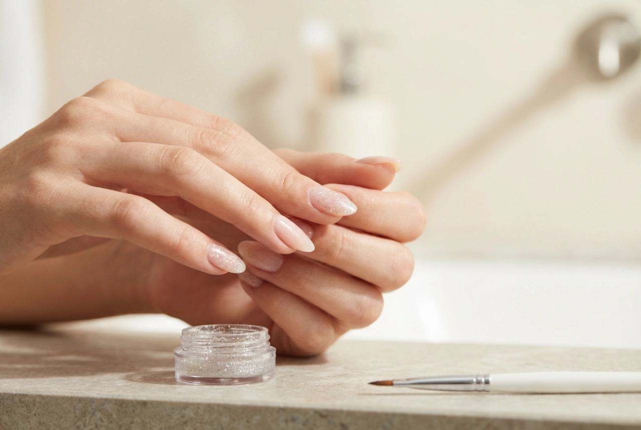 Glitzer-Nagelgel ohne Streifen: Anwendung, Aushärtung und Entfernung
