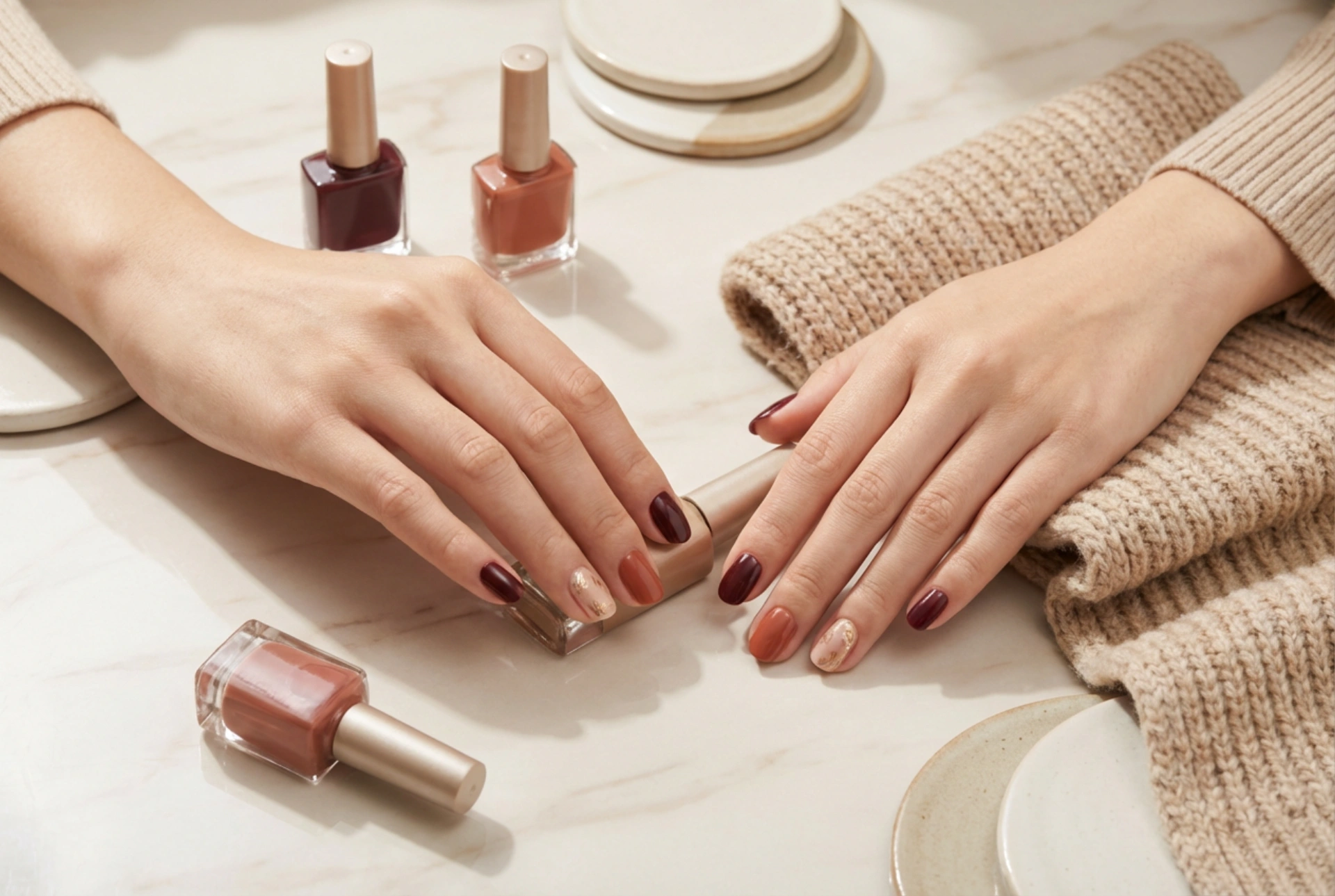 Herbst-Hybridnägel: Farben, Muster und Anwendungstipps für kühle Tage