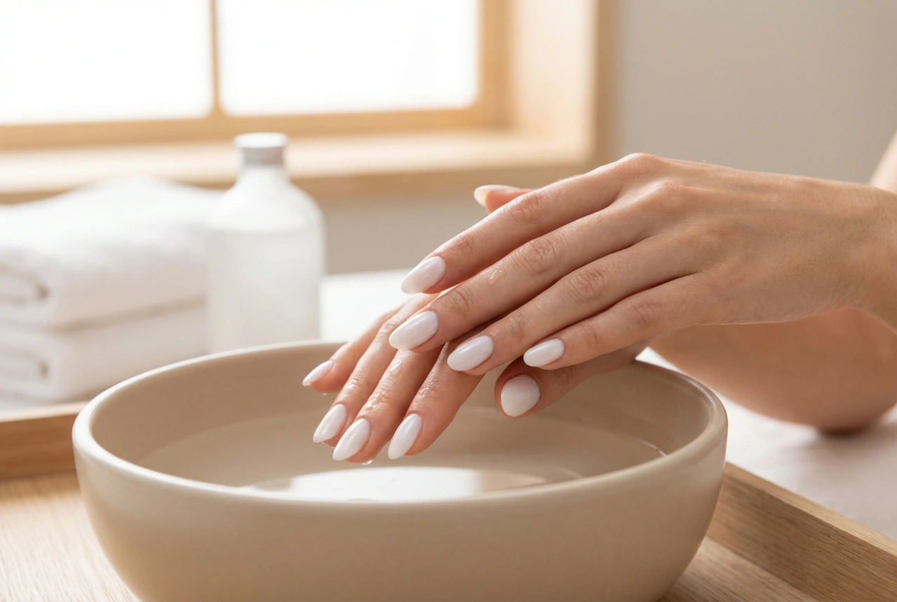 Milchige Maniküre mit UV-Nagellack: So gelingt der elegante Milchglas-Look