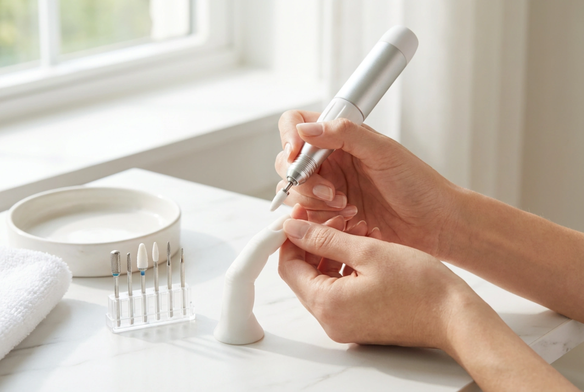 Starter-Set: Nagelfräser mit Aufsätzen und die ersten Übungen