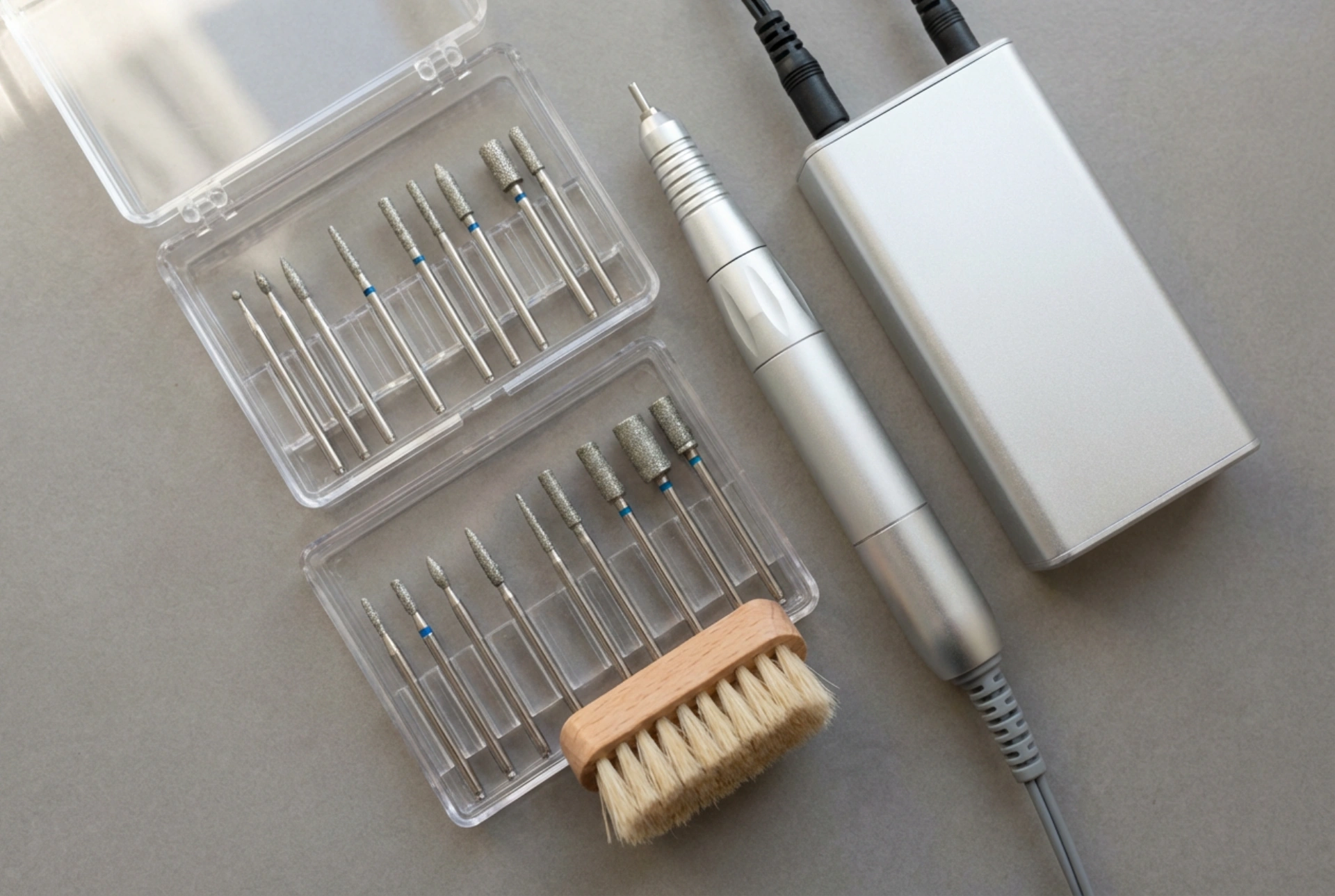 Nagelfräser für Nagelhaut und Nägel in der Praxis: Aufsätze, Geschwindigkeit und Hygiene