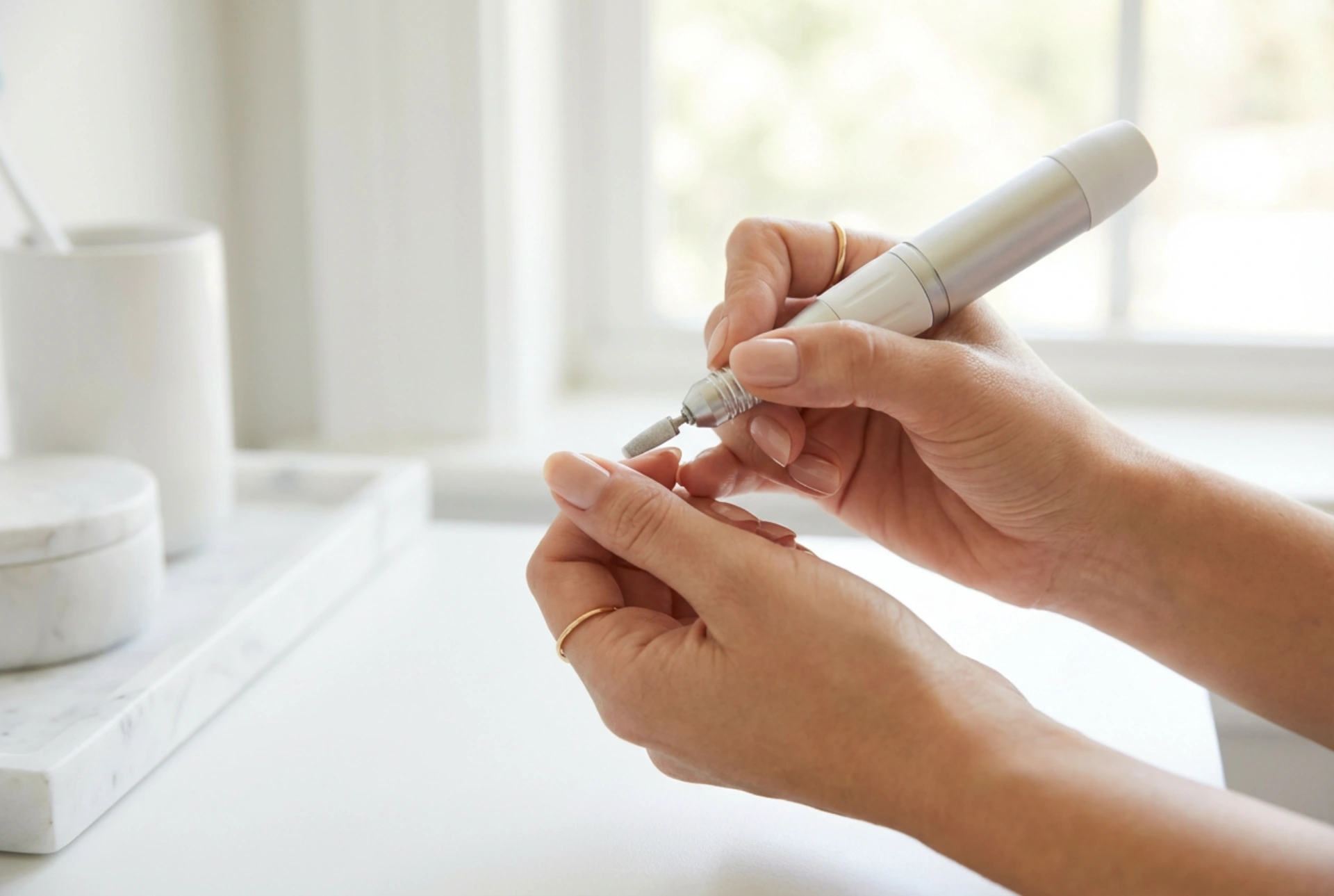 Nagelhaut mit dem Fräser bearbeiten: Eine Anleitung zu Bewegungen, Aufsätzen und Druck