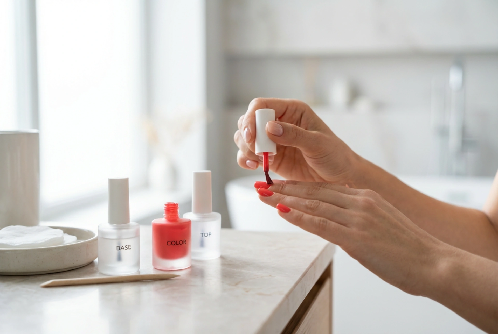 Hybridnägel Schritt für Schritt: Vorbereitung, Base, Farbe und Top Coat