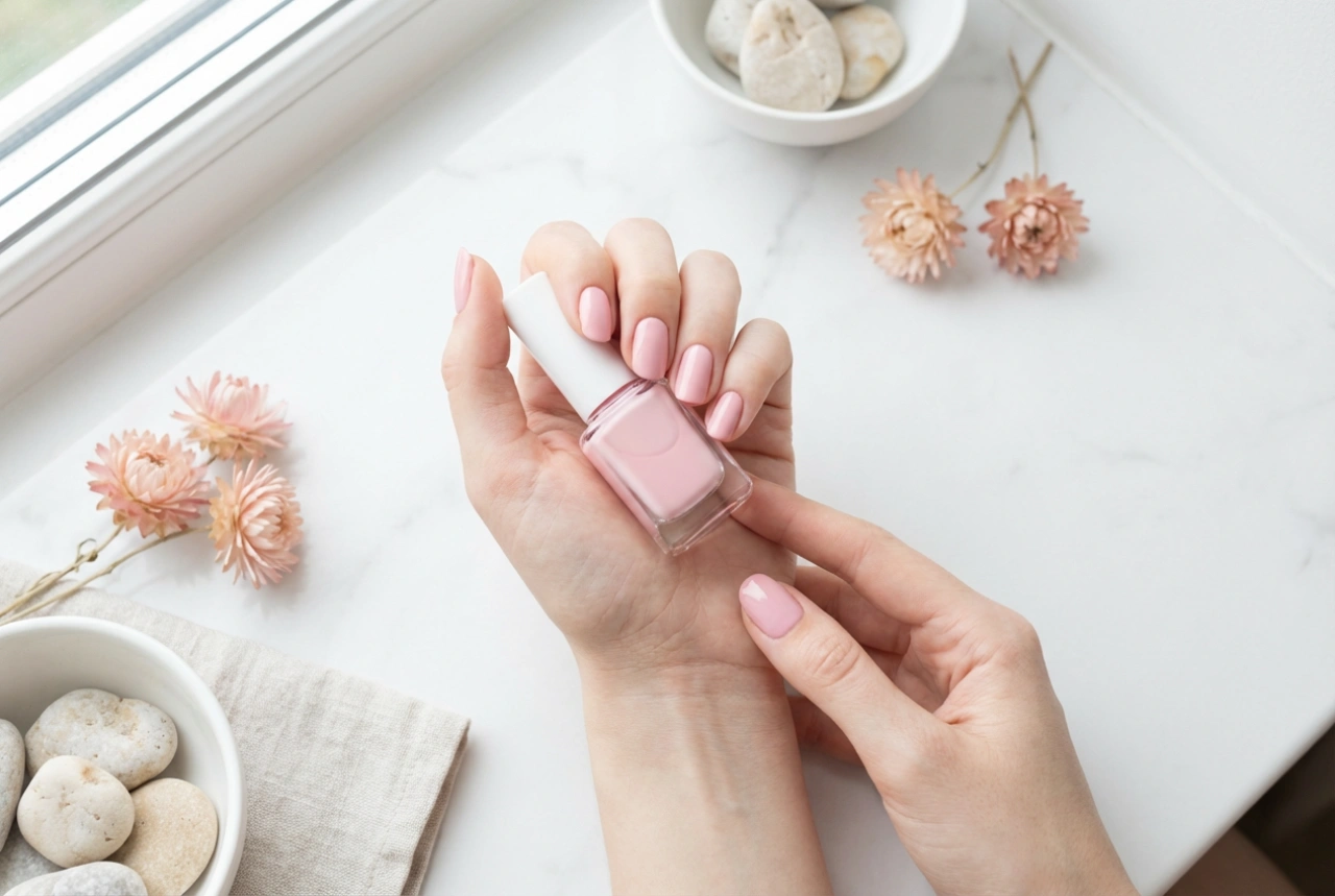 Schöne rosa Nägel ohne Streifen: Farbauswahl und sorgfältiges Auftragen