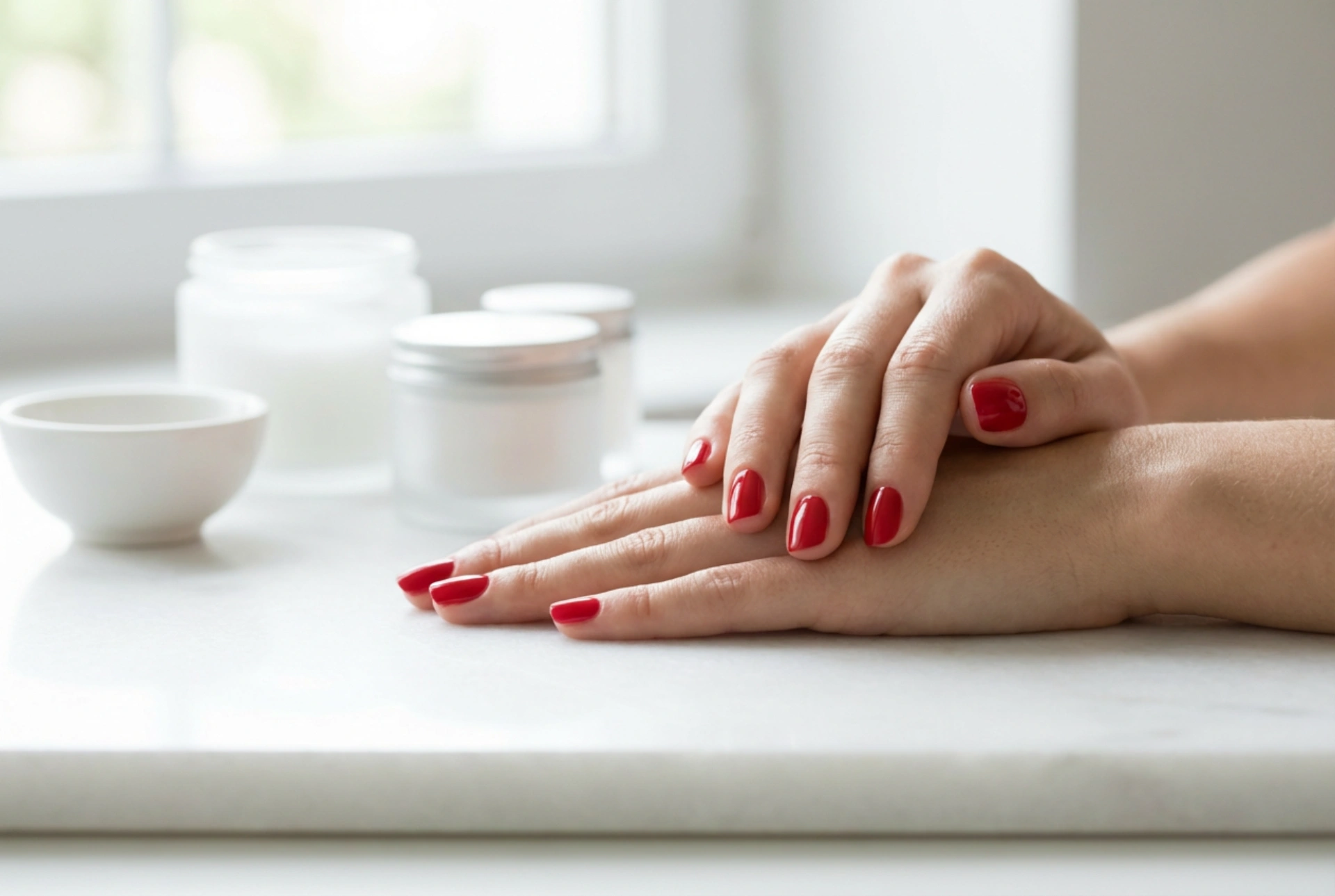 Elegante rote Nägel: Form, Glanz und perfektes Finish