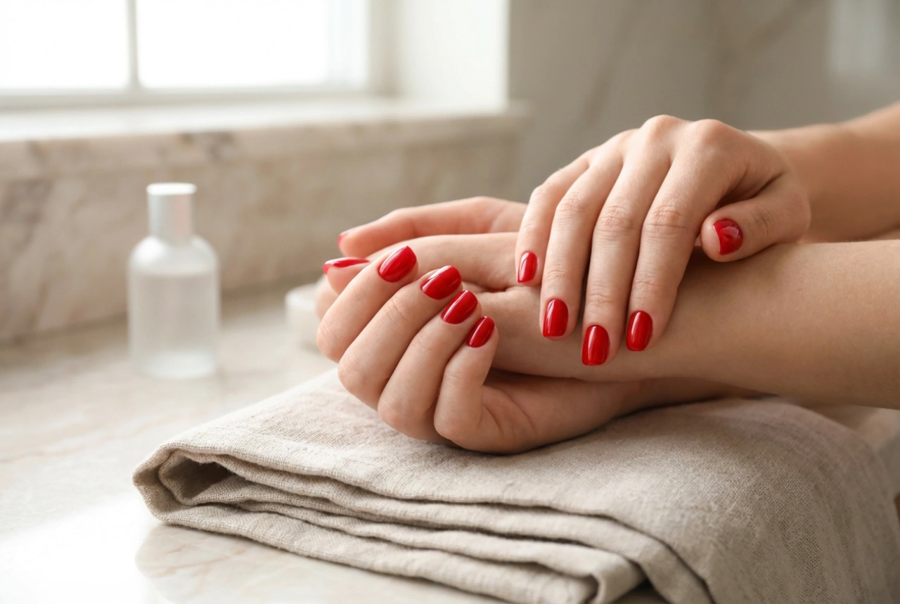 Rote Nägel lackieren: Der Klassiker ohne Streifen und ohne unschöne Nagelhaut