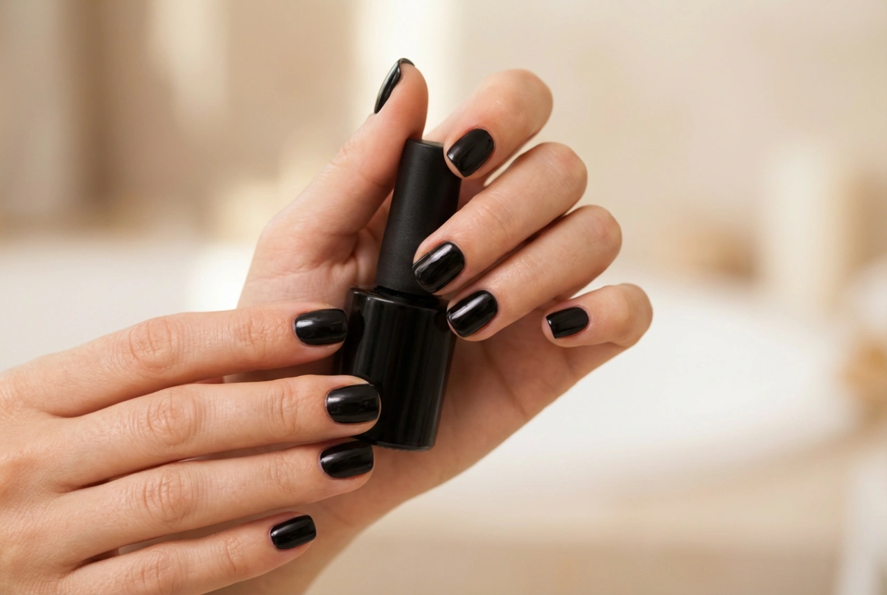 Kurze schwarze Nägel: Maltechniken und ein sauberes Finish