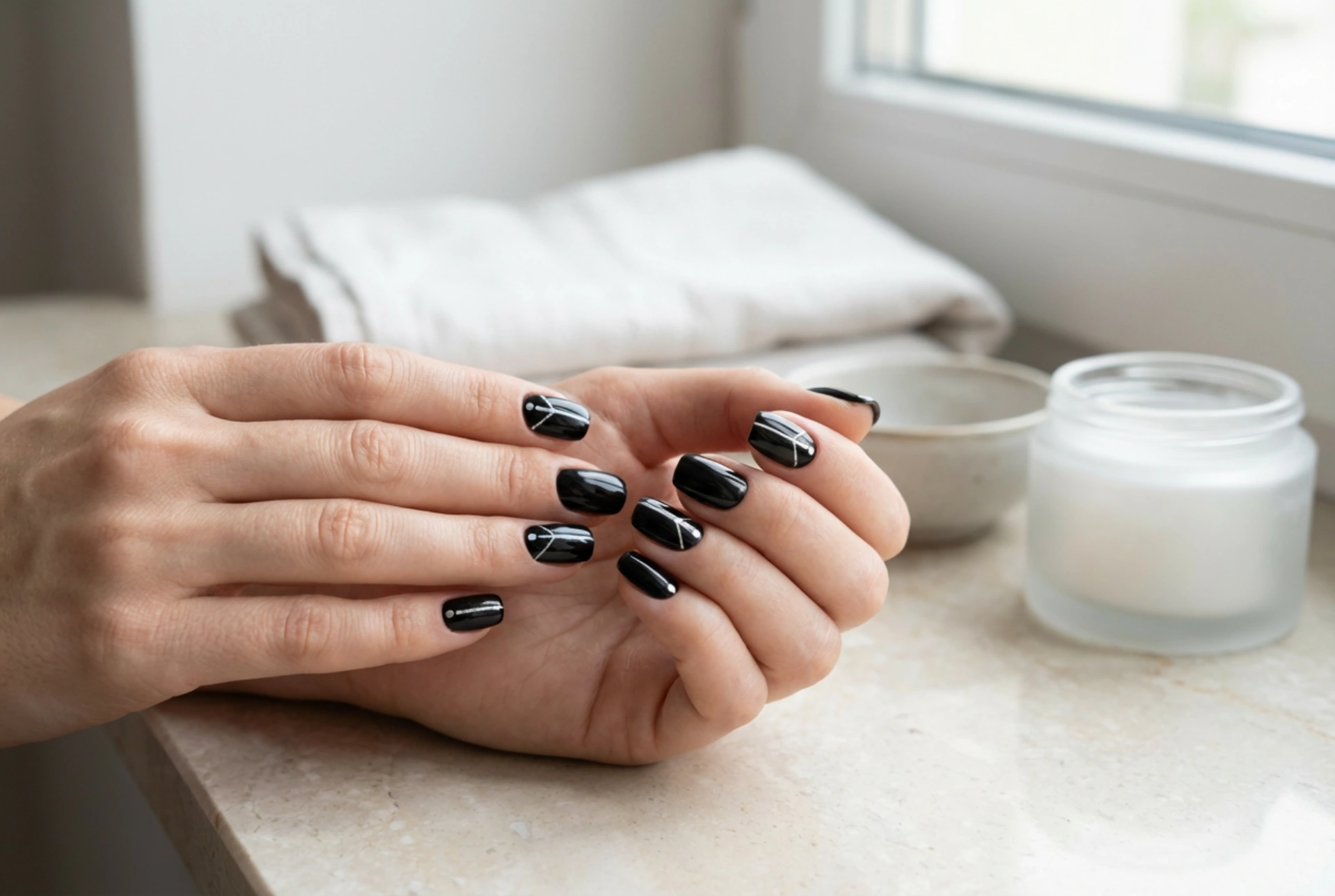 Schwarze Nägel mit Silber Schritt für Schritt: Edle Designs und Finishes