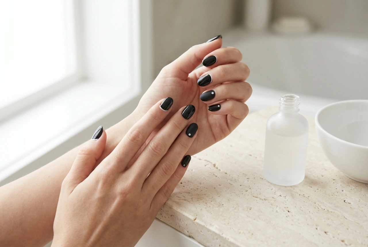 Elegante schwarze Nägel für den Alltag: Simple Designs und Finishes