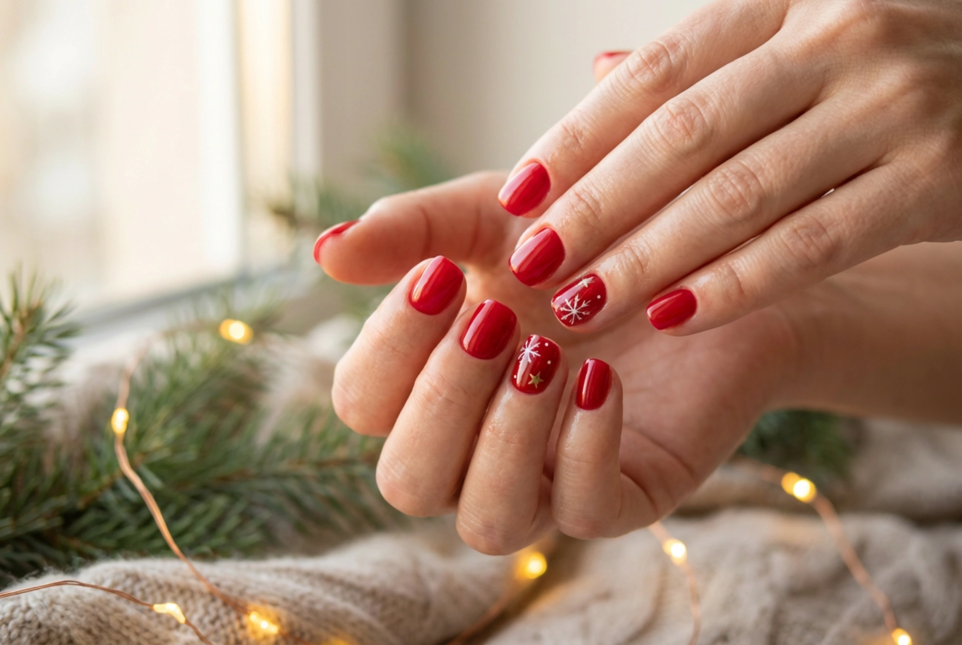 Rote Weihnachtsnägel: 5 einfache Designs für zu Hause