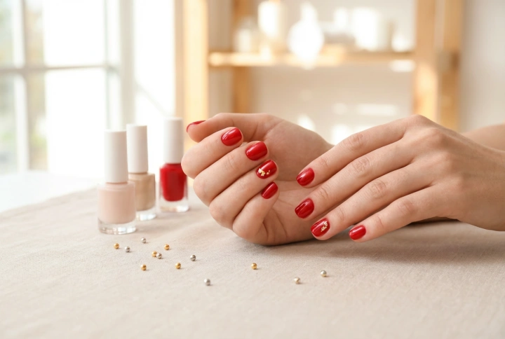 Rote Nägel mit Verzierungen: Die schönsten Akzente und wie man sie aufträgt