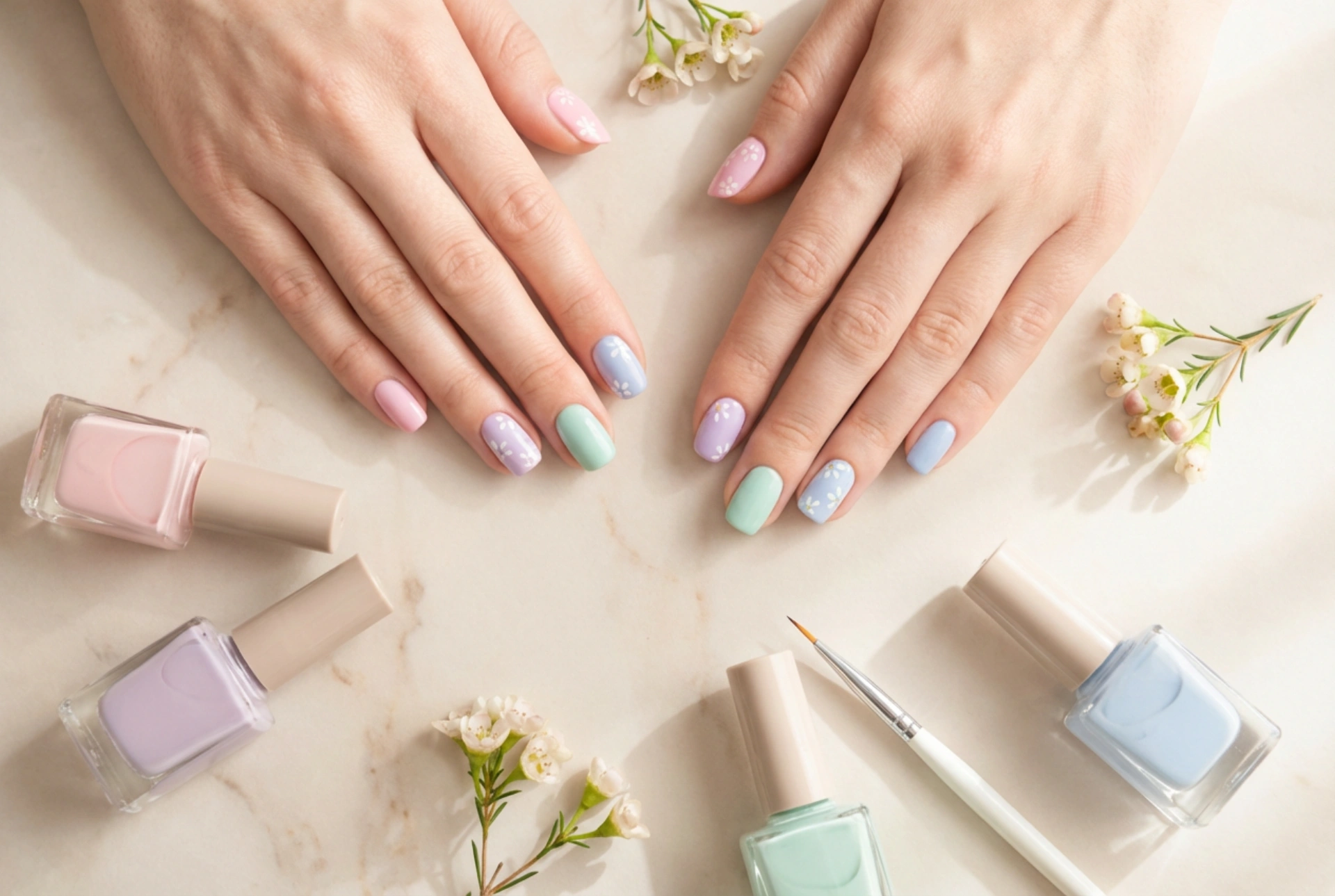 Frühlingshafte UV-Gelnägel: Farbpalette, Muster und schnelle Techniken