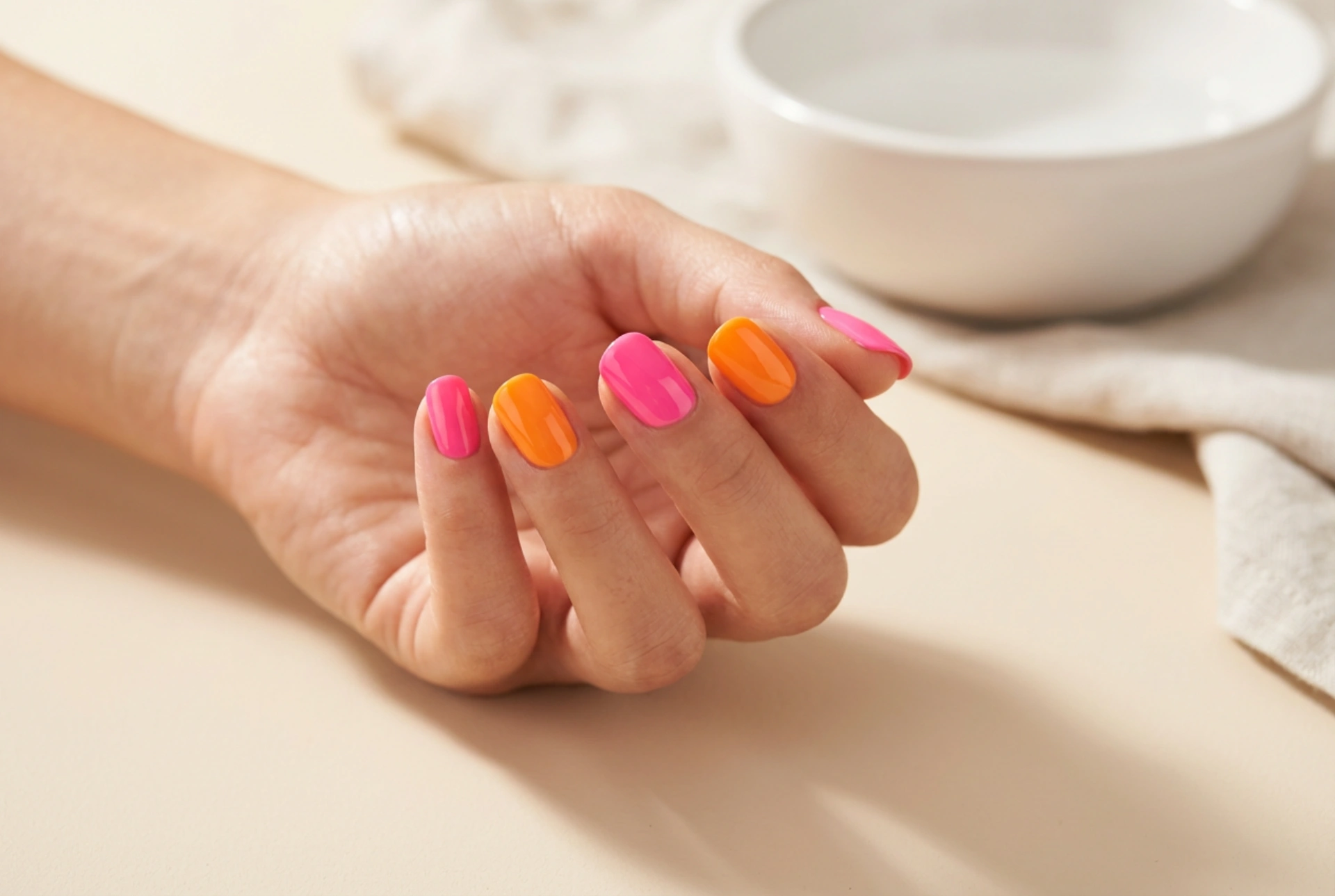 Neon-Nägel für den Sommer: Nagelvorbereitung und gleichmäßiges Auftragen