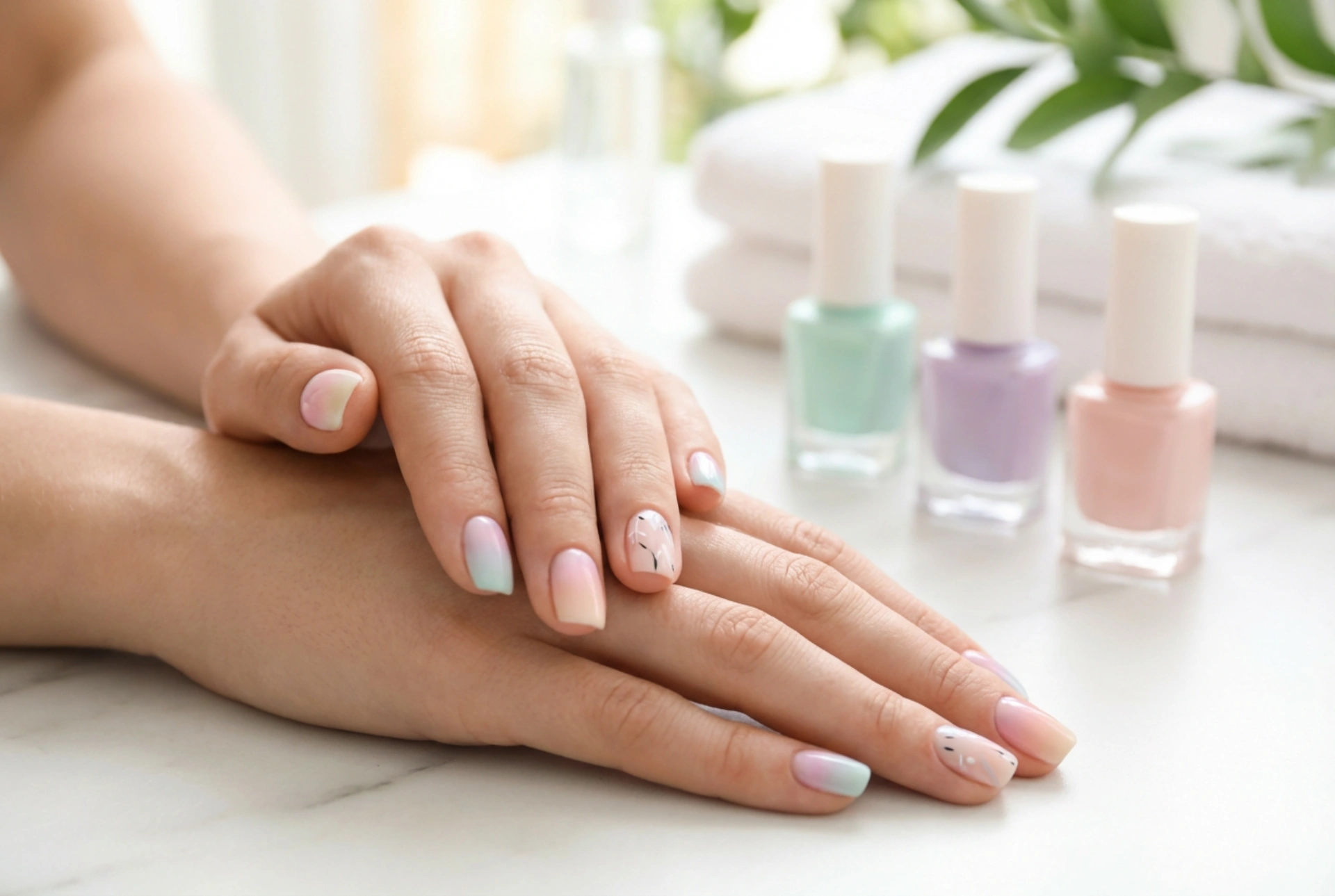 Bunte Pastellnägel: Farbkombinationen, Ombré und Muster