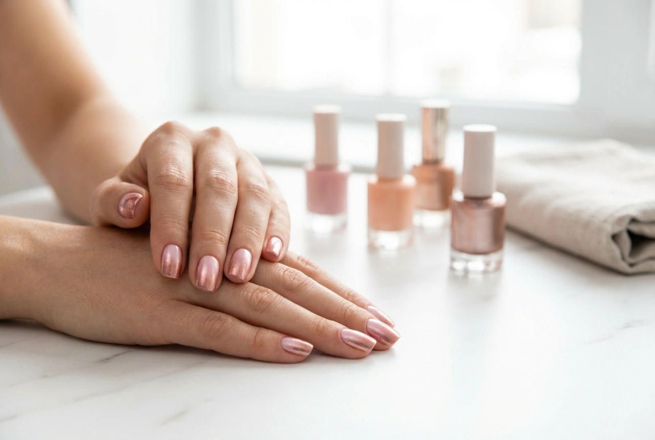 Rosa und Roségold auf den Nägeln: So kombinieren Sie zarte Töne mit metallischem Glanz