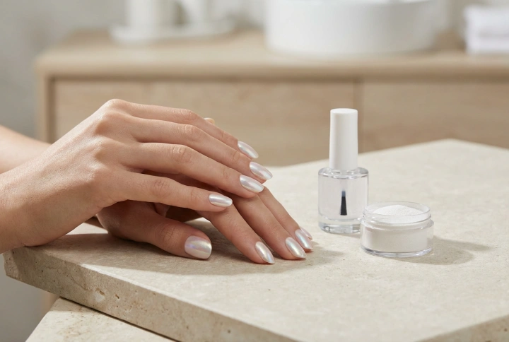 Perlmutt-Nägel mit UV-Lack: Perleffekt, Pigmentpuder und langanhaltender Top Coat