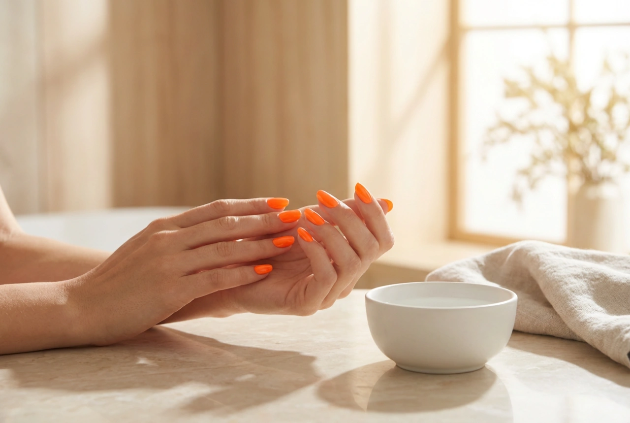 Neonorange Nägel: Intensive Farbe ohne Durchscheinen