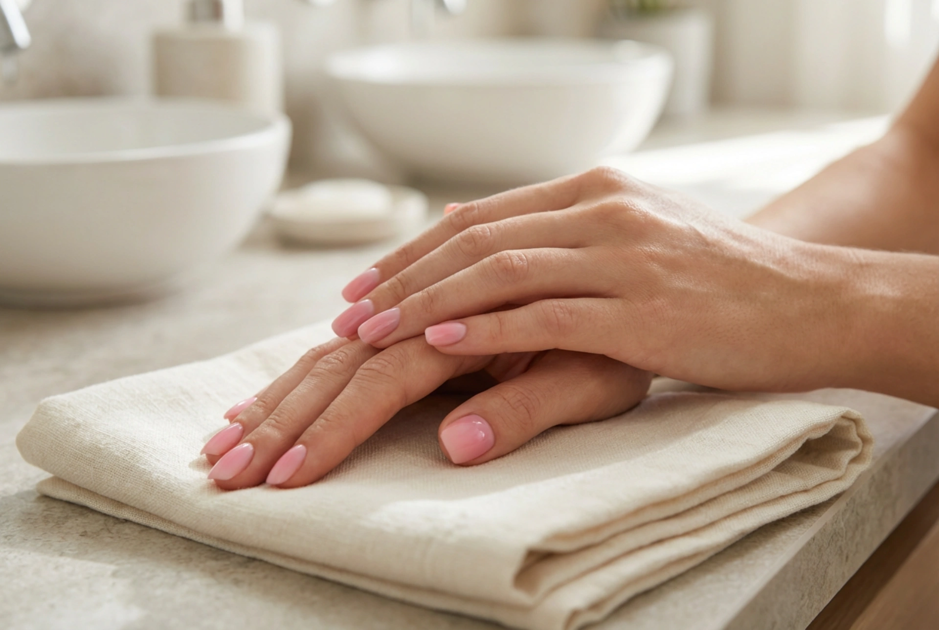 Rosa Gelnägel: Plattenaufbau, Farbschattierung und Top Coat