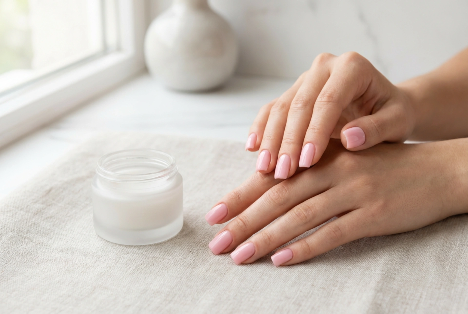 Streifenfreie rosa Nägel: Der Leitfaden für eine perfekte quadratische Maniküre