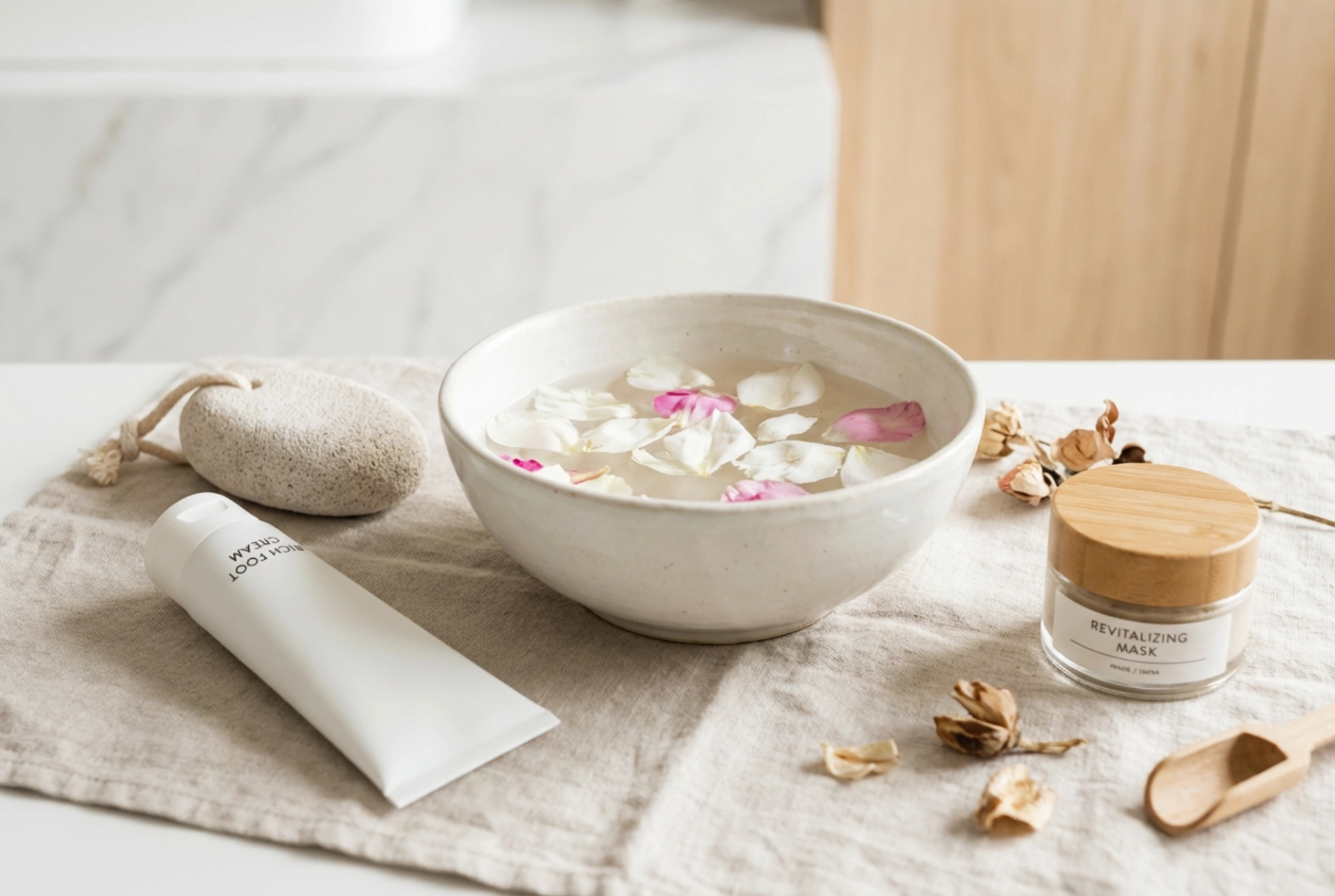 Fußpflege zu Hause: Bäder, Hornhautentfernung, Creme und Maske