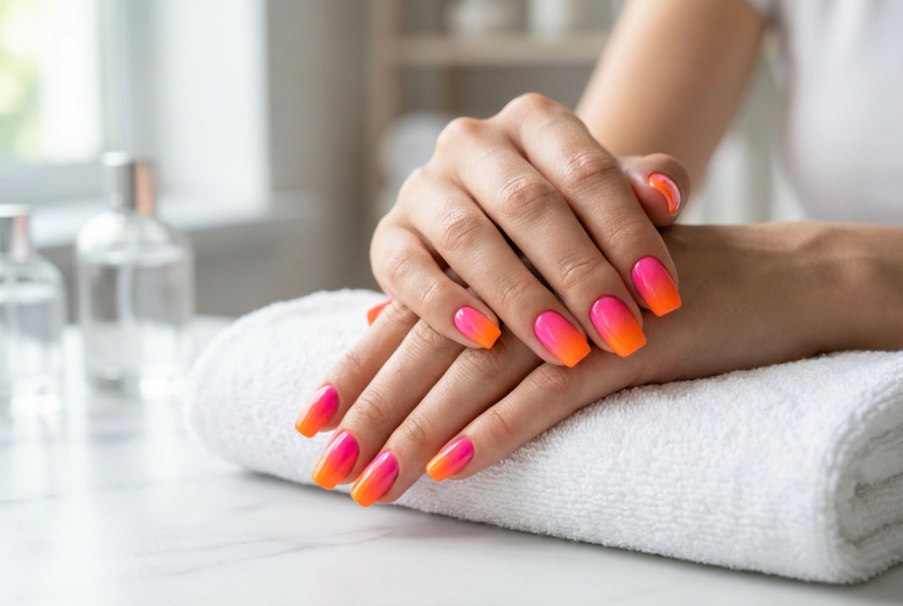 Neon-Ombré-Nägel: Die Kombination aus leuchtenden Farben und perfektem Farbverlauf