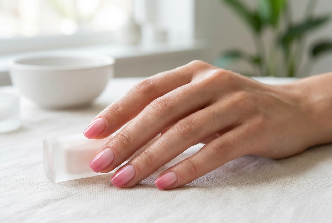 Rosa Ombré-Nägel streifenfrei lackieren: Eine bewährte Technik