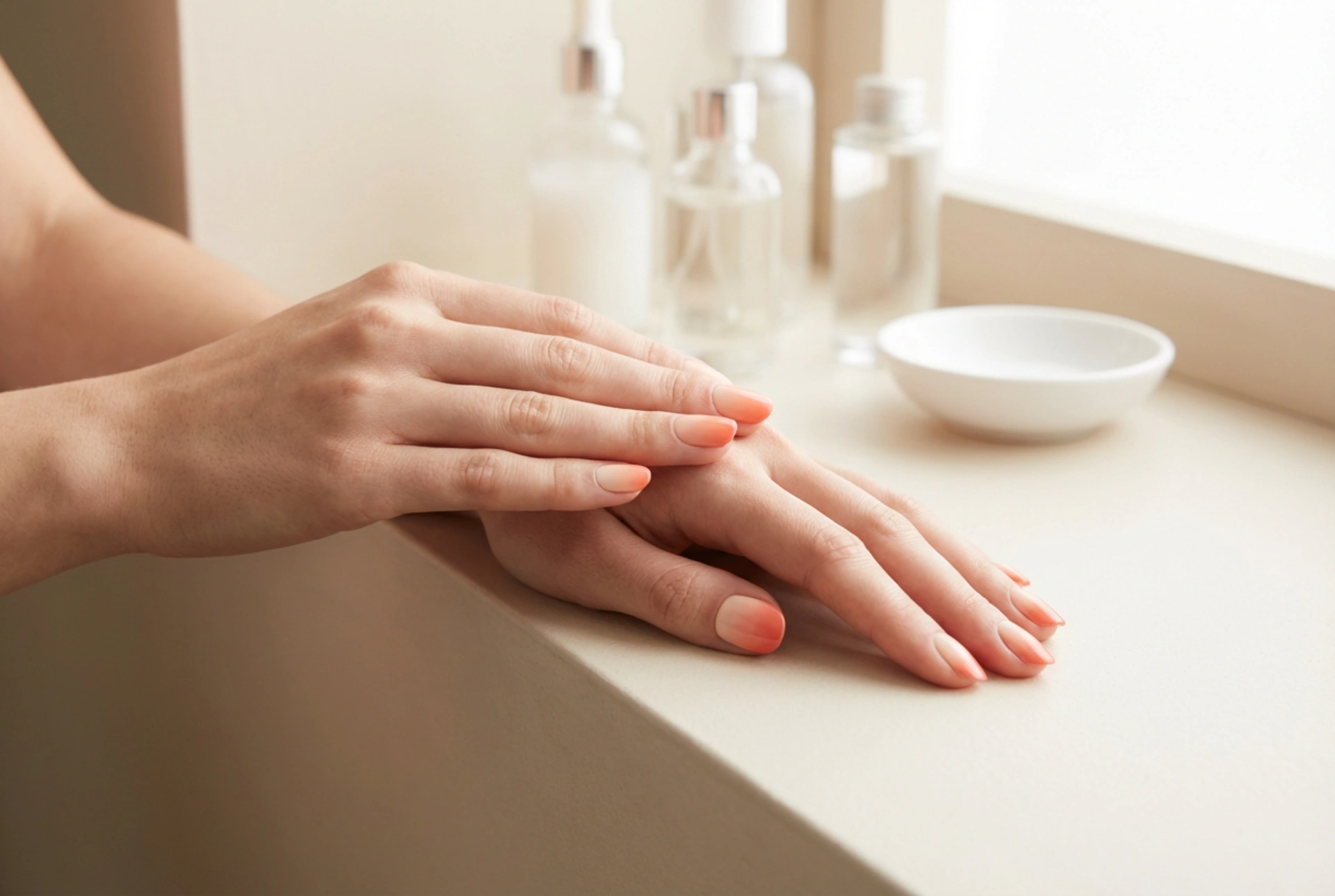 Ombre in Pfirsichtönen: Pfirsich-Ombre-Nägel Schritt für Schritt