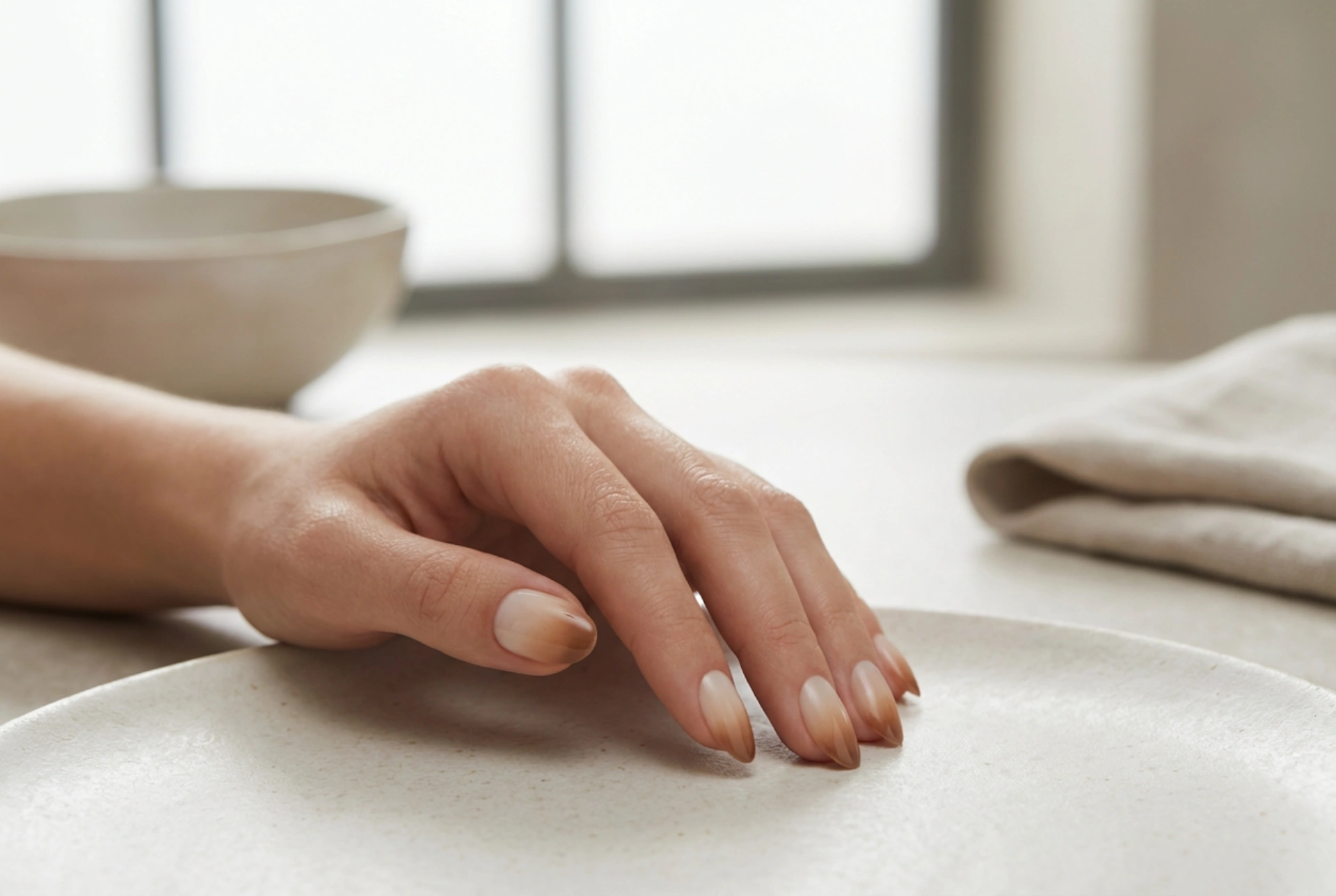 Cappuccino Ombre Nails: Subtiler Kaffee-Verlauf für eine elegante Maniküre