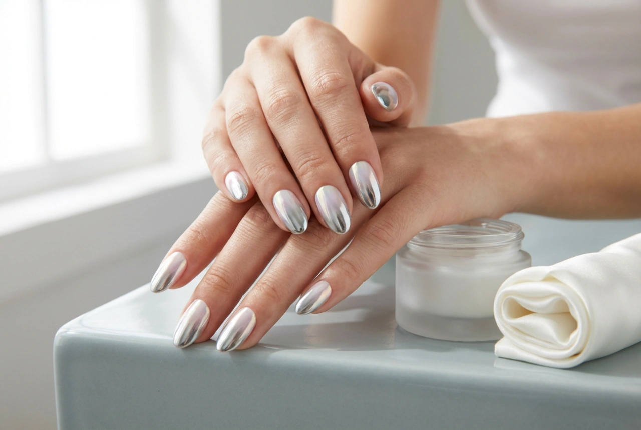 Spiegel-Ombré-Nägel: Wie man Mirror-Puder mit einem Farbverlauf kombiniert