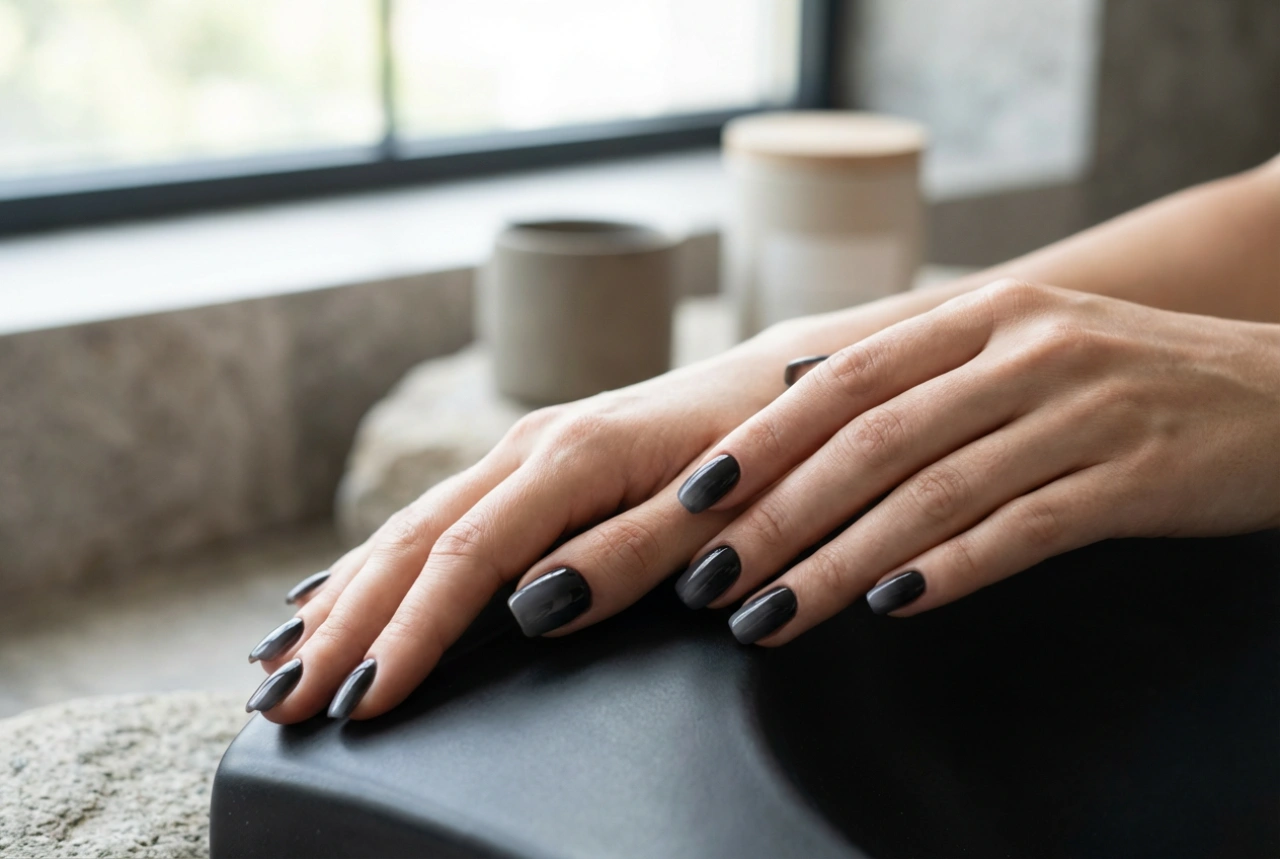 Nageldesign: Dunkle Ombré-Nägel mit sanftem Übergang