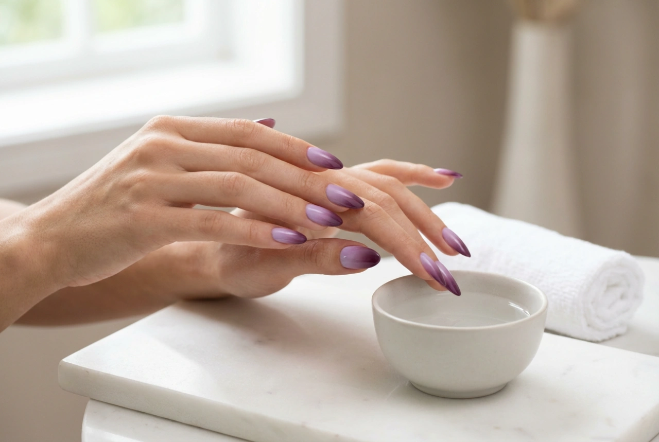 Anleitung: Violette Ombre-Nägel von Lavendel bis Pflaume