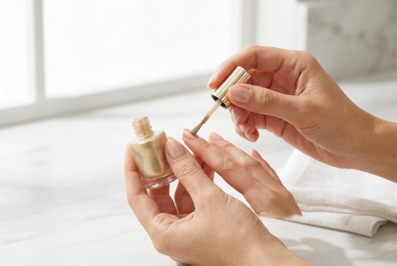 Goldener Hybrid-Nagellack: Techniken zur Anwendung und Kombination mit anderen Effekten