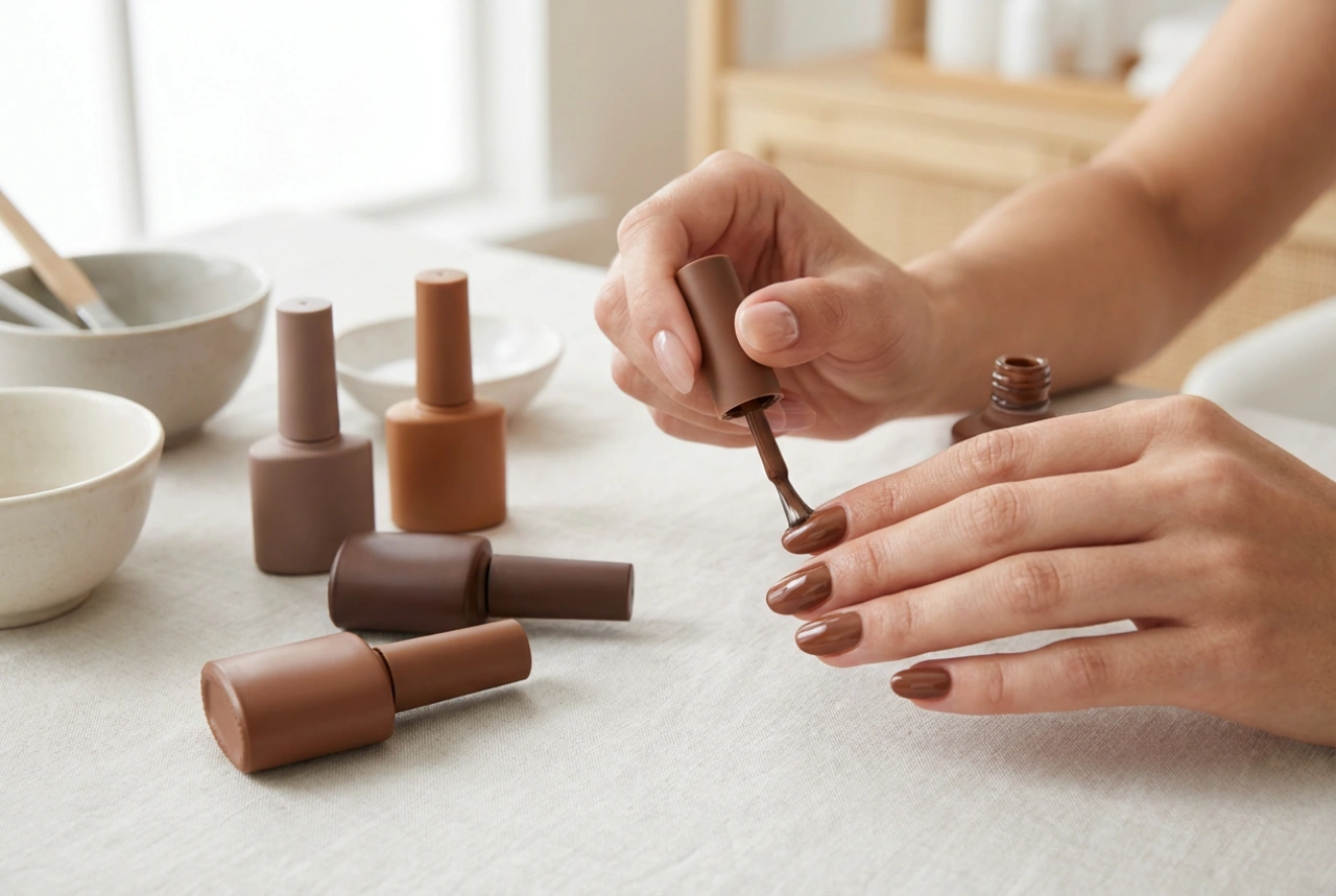 Brauner UV-Nagellack: Den richtigen Farbton finden und gleichmäßig auftragen