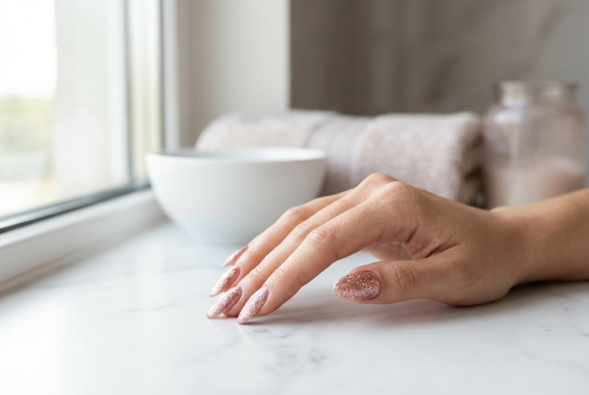 Glitzer-Hybrid-Nagellack: gleichmäßige Deckkraft, glatte Oberfläche und Haltbarkeit