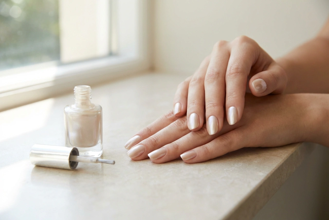 Perlglanz-Nagellack ohne Streifen: Vorbereitung der Nagelplatte und Pinselstriche