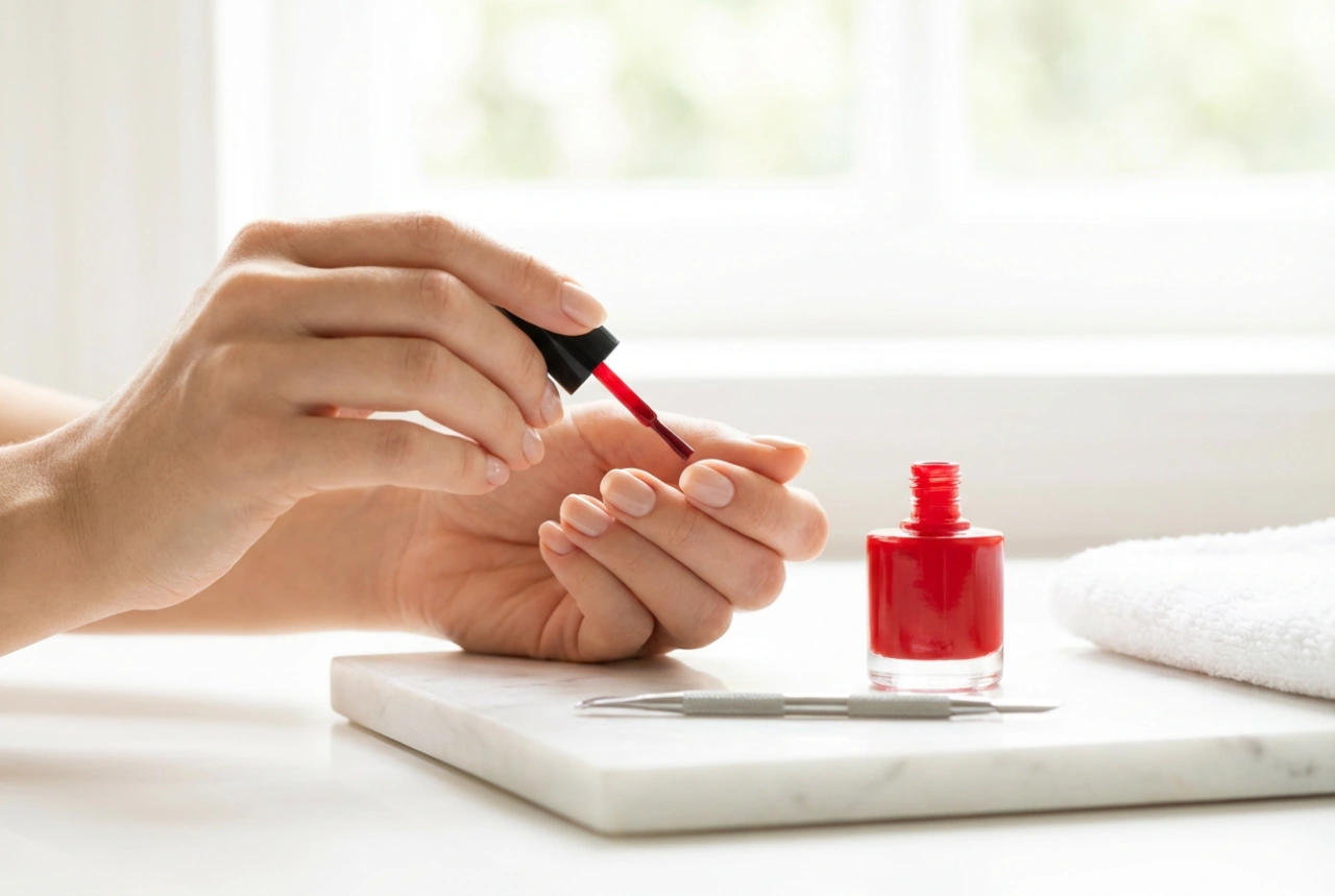 Roter Nagellack: Saubere Konturen, Vorbereitung und Pinseltechnik