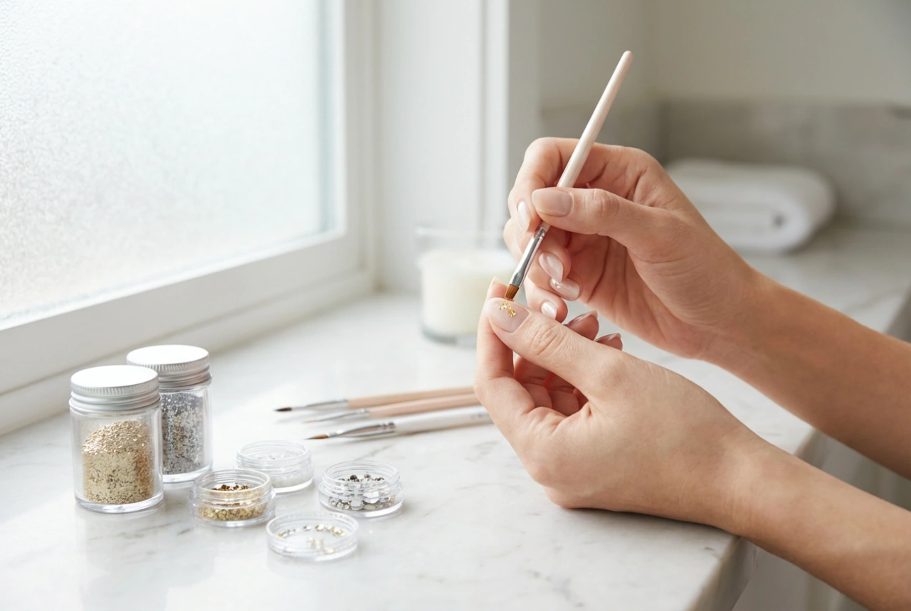 Nageldekorationen für Hybridlack: Auswahl und Anwendung Schritt für Schritt