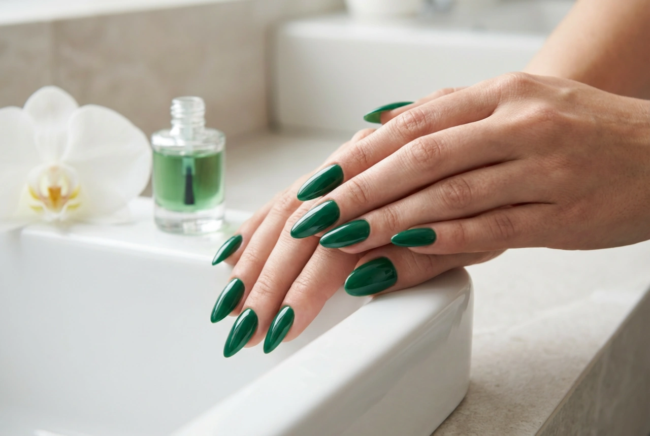 Grüner Nagellack ohne Streifen: Vorbereitung, Schichten und Finish