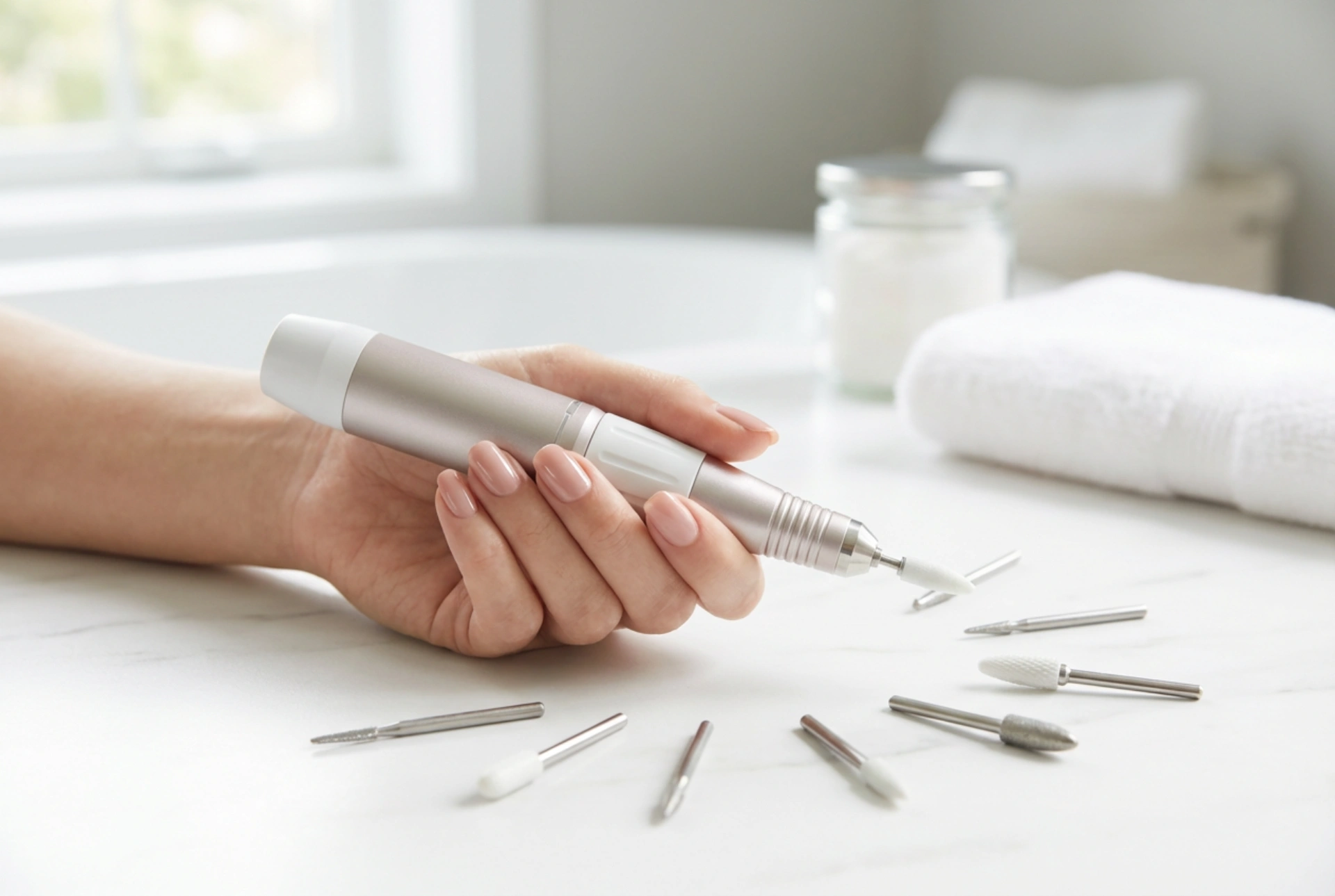 Kabelloser Nagelfräser: Betriebszeit, Aufsätze und Entfernung von Hybridlack