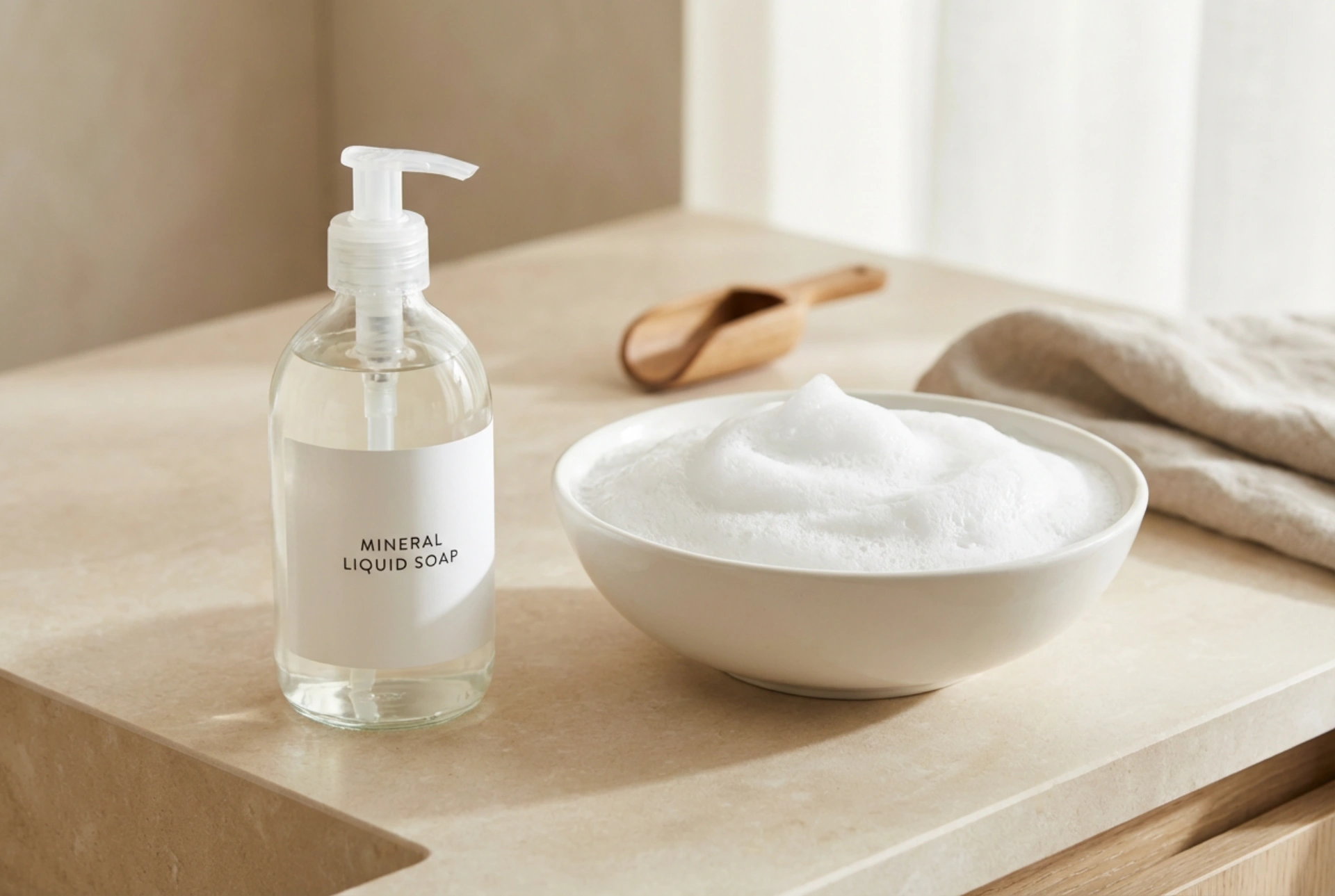 Bioschwefel-Mineral-Flüssigseife: sanfte Reinigung Schritt für Schritt