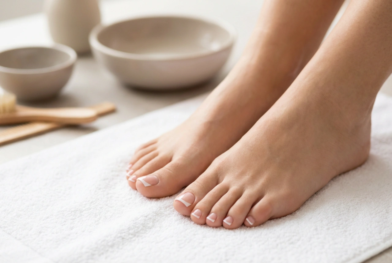 French-Pediküre mit Hybridlack: Vorbereitung und präzise Nagelspitzen