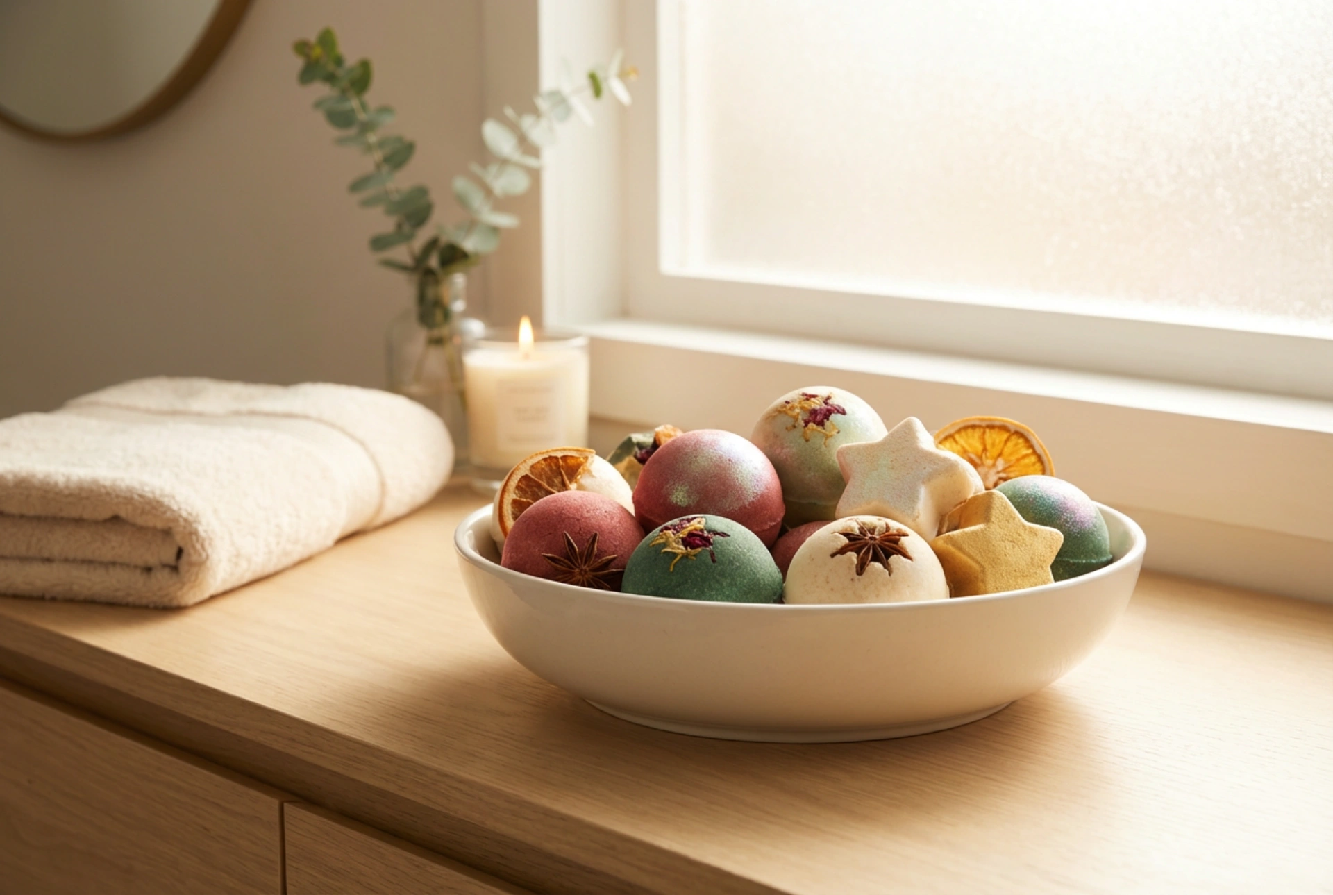 Weihnachtliche Badebomben: Düfte, Farben und dekorative Zusätze