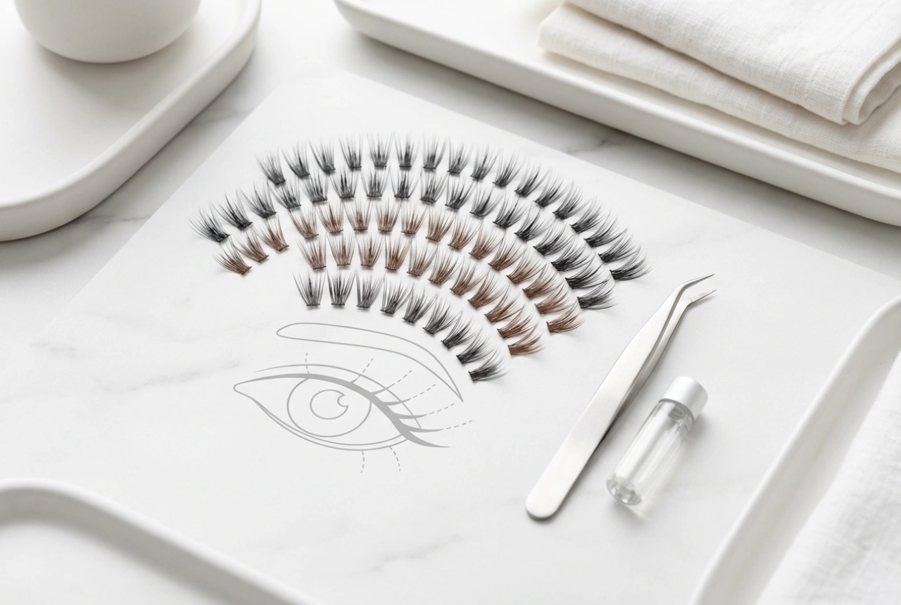 Einzelwimpern und Cluster-Lashes: Längenauswahl und professionelles Eye Mapping für zu Hause