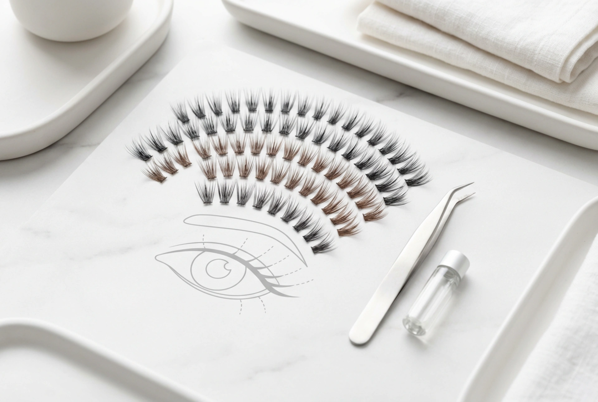 Einzelwimpern und Cluster-Lashes: Längenauswahl und professionelles Eye Mapping für zu Hause