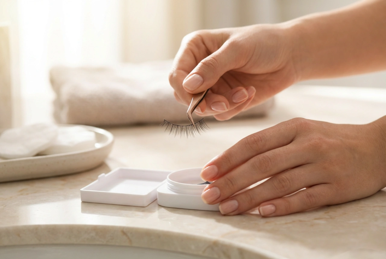 Selbstklebende Wimpern ohne Kleber: Schnelle Metamorphose in 5 Minuten
