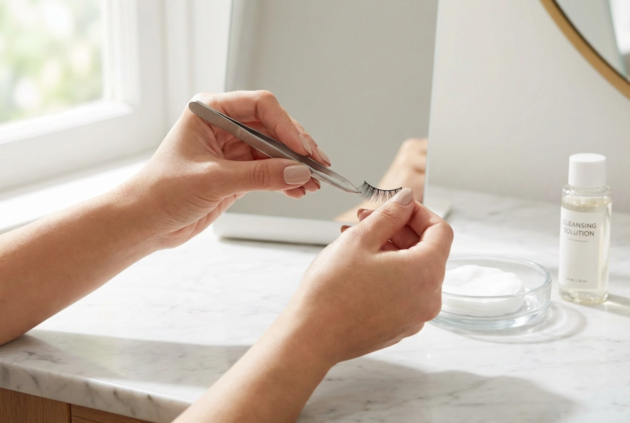 Falsche Wimpern ohne Klumpen: Präzise Anwendung und Reinigung