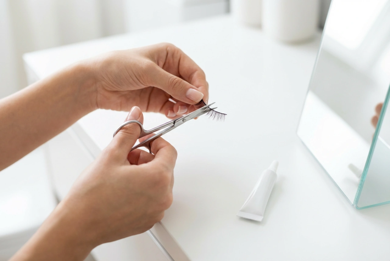 Künstliche Wimpern richtig anbringen: Zuschneiden, aufkleben und den Halt maximieren