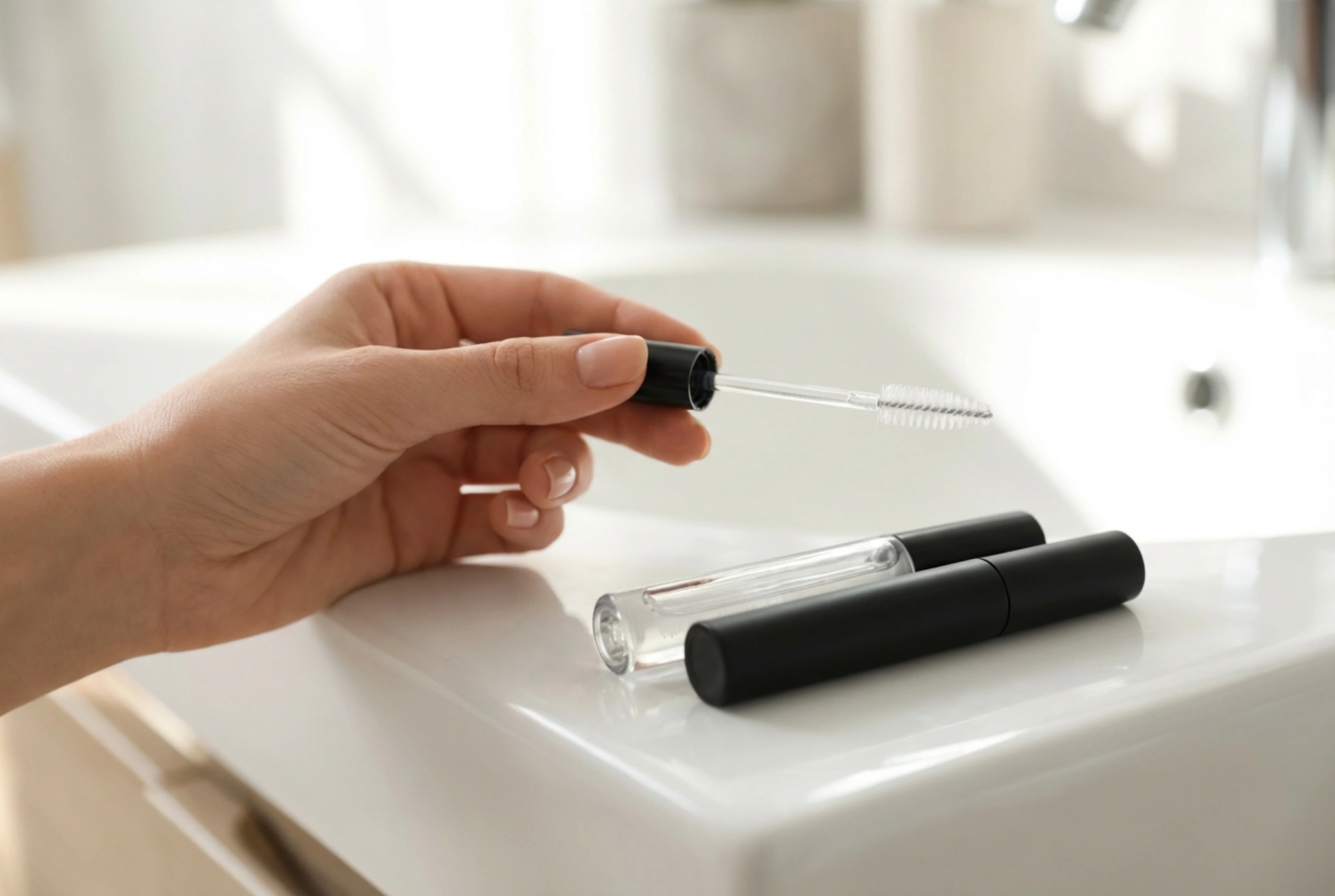 Wimperngel in Transparent und Schwarz: Anwendung und Auftragungstechniken