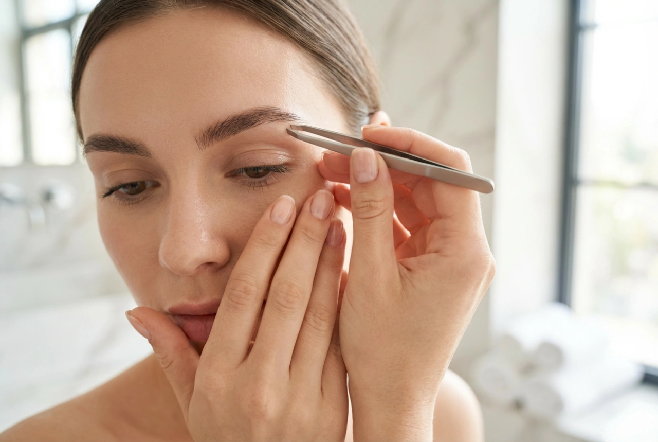 Augenbrauen zupfen mit der Pinzette: Wie man Schmerzen reduziert und Symmetrie bewahrt