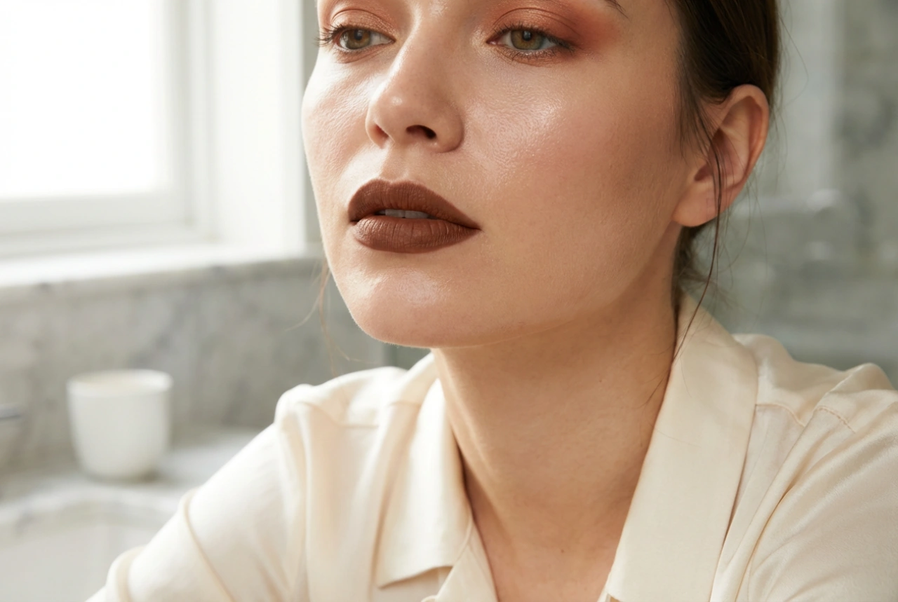 Brauner Lippenstift: Moderne Kombinationen mit Augen-Make-up und Teint